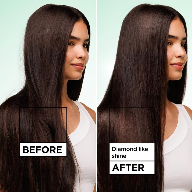 Achieve Luxurious Shine and Frizz-Free Hair with Garnier Fructis Diamond Sleek Shine Spray - 100H Protection with Vegan Keratin and Argan Oil
